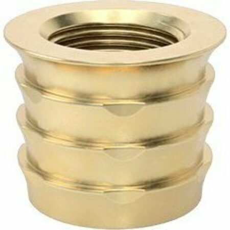 BSC PREFERRED Barbed Inserts for Plastic Brass M6 x 1.00 mm Thread 7.6 mm Installed Length, 10PK 93738A272